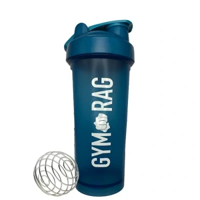 Image of GYM RAG Protein Shaker Bottle BPA Free, Leak Free 600 ml Shake with Wire Ball Mixer Durable for Shakes, Smoothies, Supplements, and More (Blue)