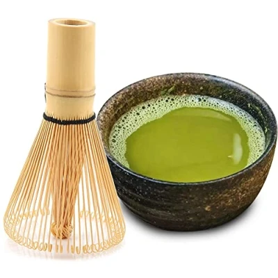 Image of Bamboo Tea Whisk, 54 100 Prongs Reusable Natural Green Powder Whisk Chasen Preparing Hand Made Matcha Brush Tool (100 Prongs)