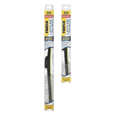 Image of Rain X 810197 Latitude 2 In 1 Water Repellent Wiper Blades, 26&quot; and 20&quot; Windshield Wipers (Pack Of 2), Automotive Replacement Blades With Patented Repellency Formula
