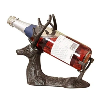 Image of Dibor Wine Bottle Holder Freestanding Stag Storage Rack Gifts (BJ48)