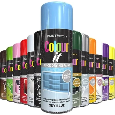 Image of AlezyB 1x Sky Blue All Purpose Spray Paint 400ml Professional Quality and Fantastic Finish, Interior, Exterior, Household Multipurpose for Metal Plastic Wood Glass