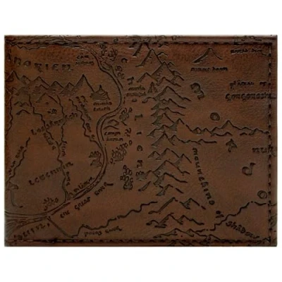 Image of Aragorn Lord of The Rings Gondor Mordor Realm Map Brown ID and Card Bi Fold Wallet, One Size
