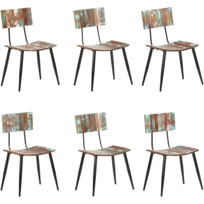 Image of vidaXL Dining Chairs 6 pcs Solid Reclaimed Wood