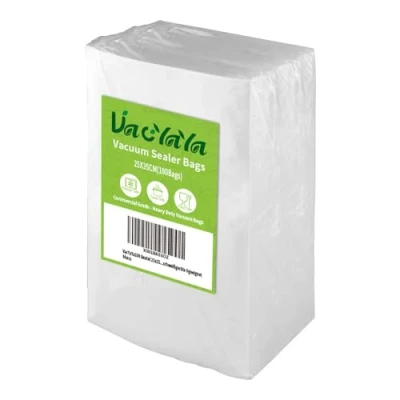 Image of VacYaYa 100 Bags25x35cm Vacuum Food Sealer Machine Freezer Storage Bags,Vac Seal a Meal Bags with BPA Free and Heavy Duty Sous Vide Vaccume PreCut Bag