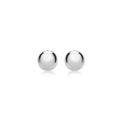 Image of Carissima Gold Women&#039;s 18 ct White 5 mm Ball Stud Earrings