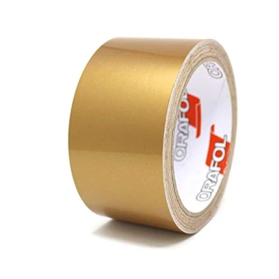 Image of 10 Metre Finest Folia Decorative Strips for Car, Motorcycle, Boat, Model Making, Choice of Colours, Strips, Side Adhesive (Gold Gloss, 50 mm Width)