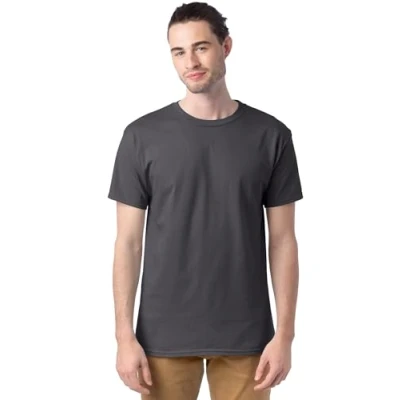 Image of Hanes Men&#039;s Essentials Short Sleeve T Shirt Value Pack (6 Pack), Smoke Gray, XL