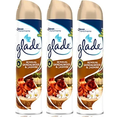 Image of glade 3 x Aerosol Air Freshener 300ml Sensual Sandlewood &amp; Jasmine
