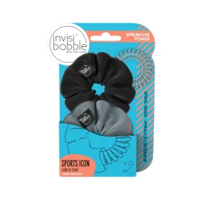 Image of invisibobble Sprunchie Spiral Hair Ring,2 Pack, Been There, Run That,Athleisure Duo,Scrunchie Stylish Bracelet, Power Elastic Grip Coil Accessories for Women,Gentle Girls Teens and Thick