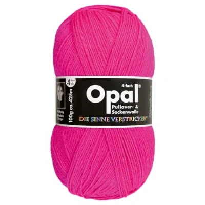 Image of Frida&#039;s Wollhaus Opal 100 g Plain 4 Ply Sock Yarn Stockings Knitting Felt Free Wool 35 Colours (2010 Neon Pink)