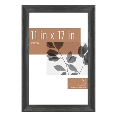 Image of MCS Classic Studio Gallery Frame, Black Woodgrain, 11 x 17 in, Single, Black, 12 18 in