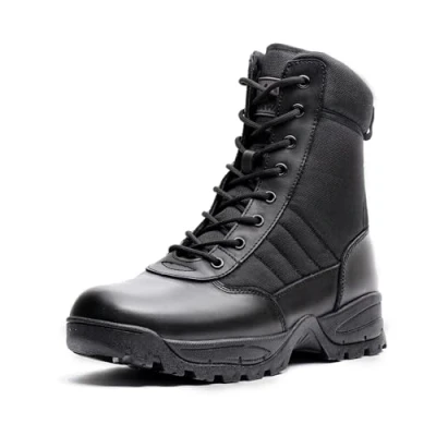 Image of WIDEWAY Tactical Military Boots for Men and Women 8 Inches Desert Combat Army Jungle Outdoor Hiking Boots, Black, 6 UK