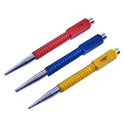 Image of Amtech H0815 3 Piece Colour Coded Nail Punch Set