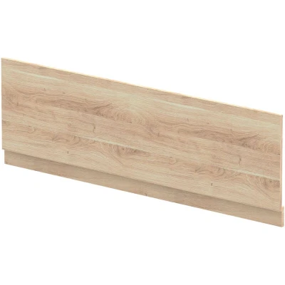 Image of nuie MPD3007 Arno Modern Bathroom Standard Straight Bath Front Panel, 1800mm, Bleached Oak Woodgrain