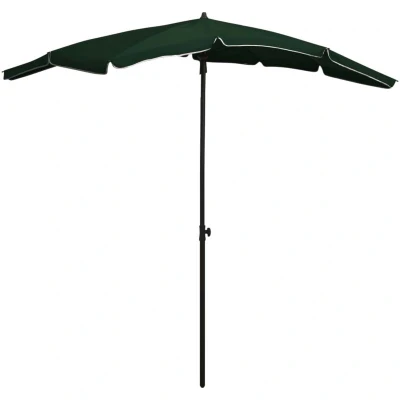 Image of vidaXL Garden Parasol with Pole 200x130 cm Green