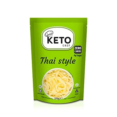 Image of Keto Chef Vegan Thai Style Noodles Paleo Friendly Instant Konjac Noodle, Shirataki, Free from &amp; Sugar Free, Contains Zero Carbs Fat, Healthy Diet Food Ready to Eat (270g)