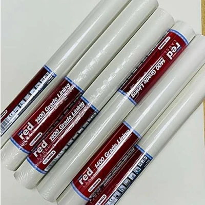 Image of Erfurt Red Label Lining Paper 1400 Grade Single 10m Roll Quality White Plain Wallpaper Available in Pack of 4, 5, 6, 8 (6, White)