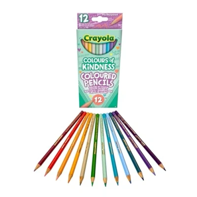 Image of CRAYOLA Colours of Kindness Pencils Assorted (Pack 12) That Represent Good Feelings Ideal for Kids Aged 3+