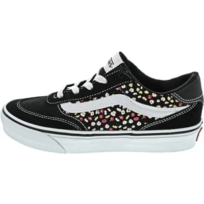 Image of Vans Women&#039;s Brooklyn Sneaker, Suede Canvas Black Floral, 5 UK