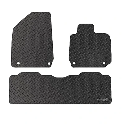 Image of Carsio Rubber Car Mats For Hyundai Ioniq 6 2023+ Onwards Tailored Fit Floor Mat Set Complete Accessory Black Custom Fitted All Weather &amp; Heavy Duty, Anti Slip Backing with Clips