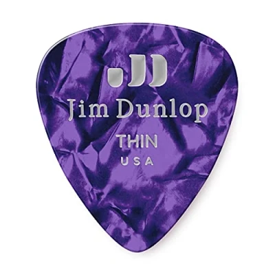 Image of Dunlop 483R13TH Genuine Celluloid, Purple Pearloid, Thin, 72/Bag