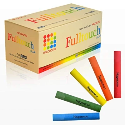 Image of Hagoromo Fulltouch 5 Color Mix Chalk 1Box (72Pcs) Red, Yellow, Blue, Orange, Yellow Green