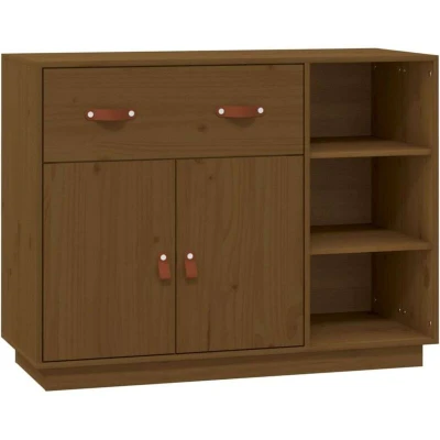 Image of vidaXL Sideboard Honey Brown 98.5x40x75 cm Solid Wood Pine
