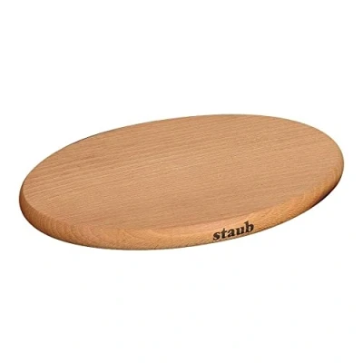 Image of STAUB Oval Magnetic Trivet, Wood, Brown, 29 cm