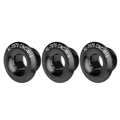 Image of Bike Crank Bolts Aluminum Alloy Cap Plate Cover Bicycle Crankset Screw 3Pcs 18mm(balck)