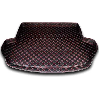Image of Car Leather Boot Liner Mats for Renault Austral E Tech Hybrid 2023, Anti Slip Mat,C Black Red
