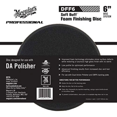 Image of Meguiar&#039;s DFF6 6 Inch DA Foam Finishing Disc Black