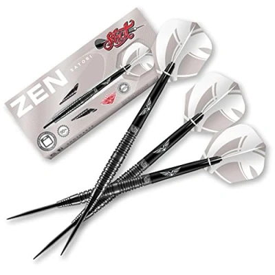 Image of Shot! Darts Zen Satori Steel Tip Dart Set Center Weighted 90% Tungsten Barrels 24 gram