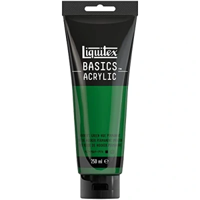 Image of LIQUITEX Basics Acrylic Paint, Hooker&#039;s Green Hue Permanent, 250 ml Tube