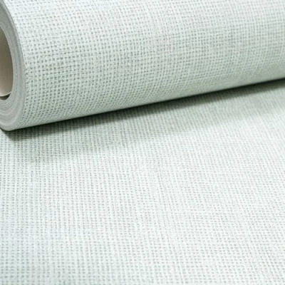 Image of SOPHIE LAURENCE Green Textured Wallpaper Slightly Imperfect Metallic Silver Shimmer Glitter Linen Effect Non Woven Vinyl for Bedroom Living Room Kitchen (Sample)