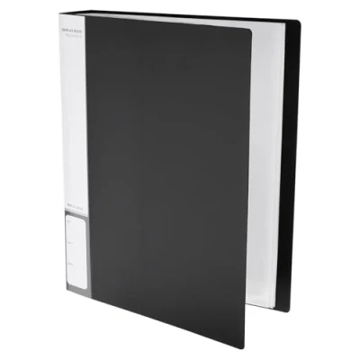 Image of M&amp;G 80 Pocket Binder with PP Plastic Sleeves A4(Black), Art Portfolio Wide Folder Clear Sheet Protectors, Display 160 Pages for Organizing Documents, 310x255x51mm