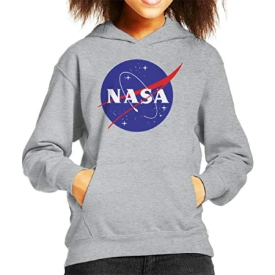 Image of Nasa The Classic Insignia Kid&#039;s Hooded Sweatshirt, Heather Grey, Large (9 11 yrs)