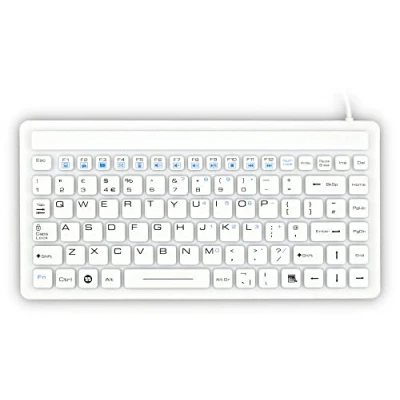 Image of Antimicrobial Sealed Mini Silicone Keyboard White IP68