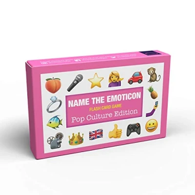 Image of Bubblegum Stuff Name The Emoticon Game Pop Culture Guess Item Funny Emoji Flash Card Board Fun Memory Suitable For Family, Kids, Teenagers &amp; Adults