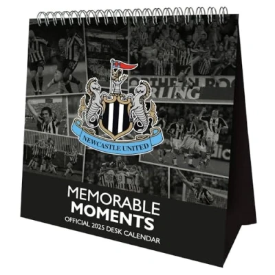 Image of 2025 Calendar Newcastle United FC Month to View Football Desk Easel Official Product