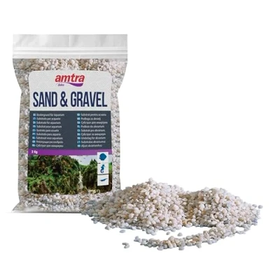 Image of AMTRA GRAVEL NOA Natural aquarium gravel, decorative floor, white coarse grains size 2 5 mm, 2KG
