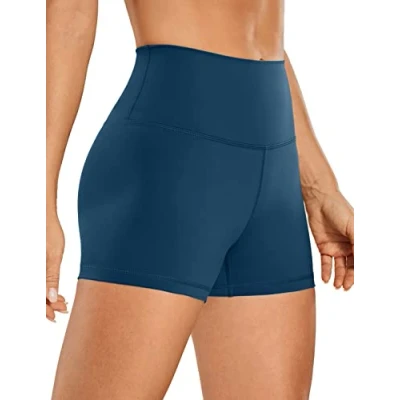 Image of CRZ Yoga Women&#039;s Naked Feeling 3&#039;&#039; Gym Shorts High Waisted Cycling Workout Running Spandex French Navy 14