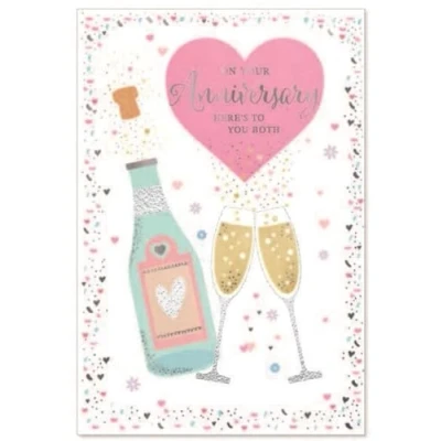 Image of SIMON ELVIN Open Anniversary Card Couple Wedding 19.5cm x 13.5cm (7.5&quot; 5.25&quot;) A J