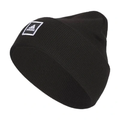 Image of adidas Men&#039;s Wide Cuff Fold Beanie, Black/White, One size
