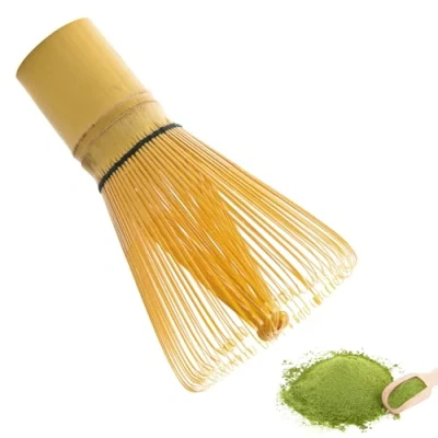 Image of Bamboo Whisk Matcha Traditional Starter Set Handmade Making Tool Japanese Tea Accessories Scoop Ceremony 100 Forks