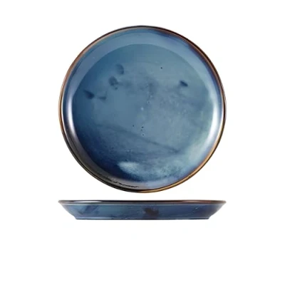 Image of Genware Terra Porcelain, Aqua Blue, Coupe Plate, 240mm, CP PBL24, Pack of 6