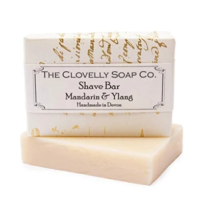Image of Clovelly Soap Co Natural Handmade Shave Bar with Mandarin &amp; Ylang for all Skin Types 100g