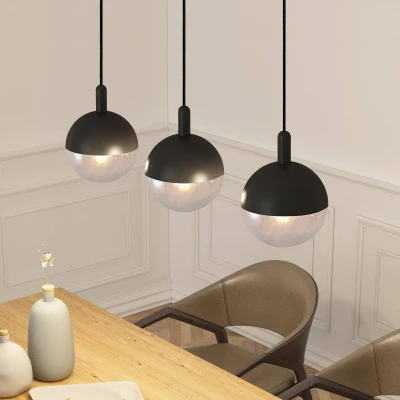 Image of Lucande Dustian hanging light, 3 bulb, 90 cm