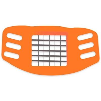Image of AEX Chip Cutter, Garden Shredder &amp; Potato Chipper: Stainless Steel French Fries Veggie Slicer &amp;Boil Egg Chopper for HealthyNut Fruits [Orange]