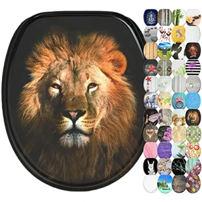 Image of Sanilo Soft Close Toilet Seat, Wide Choice of Beautiful Seats, Stable Hinges, Easy to Mount (Lion)