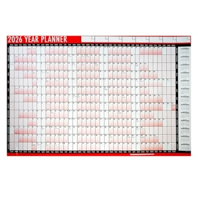 Image of 2025 Calendar A1 Large Year Wall Planner Laminated unmounted With Stickers And Dry Wipe Pen for Home Business Office School